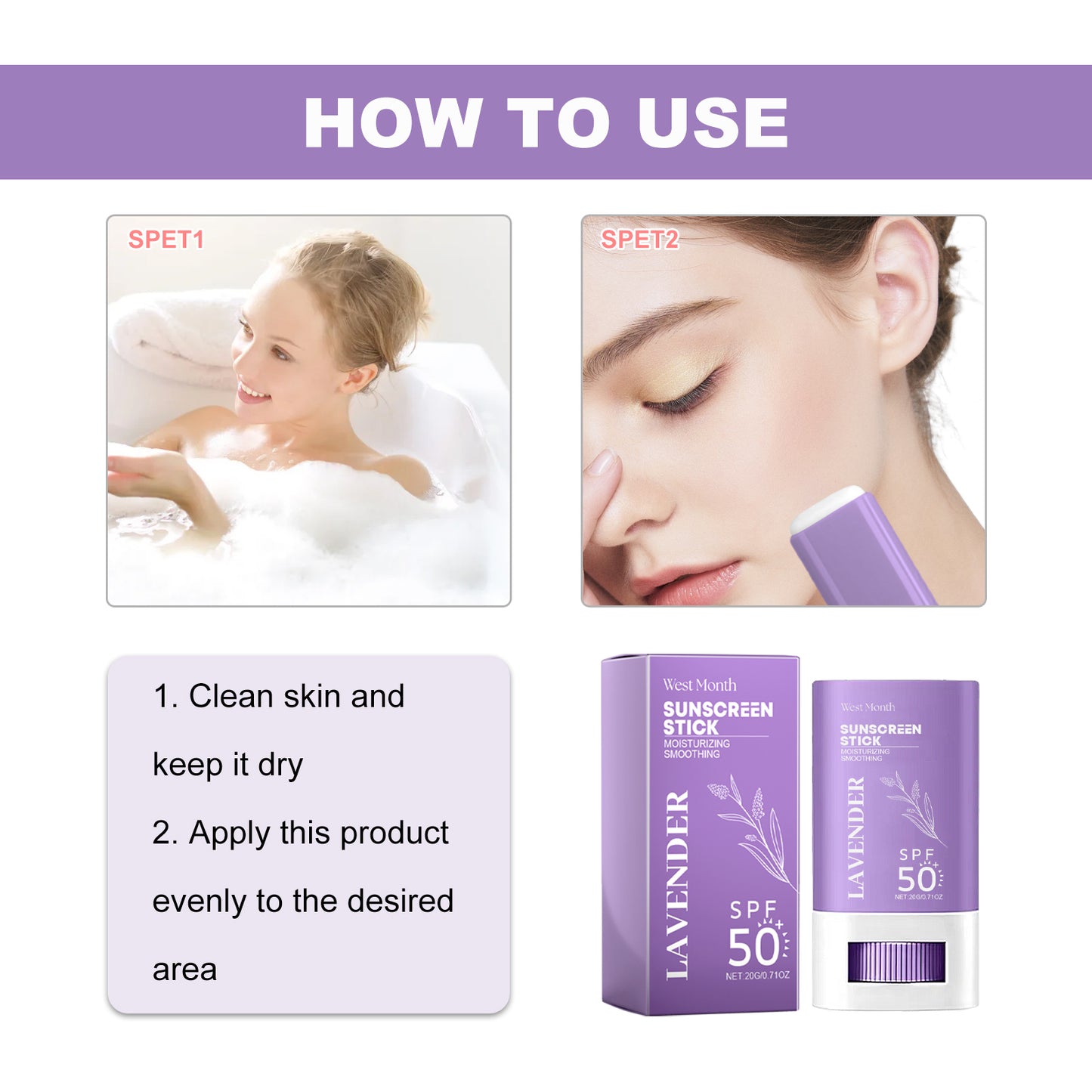 Sunscreen Stick, Refreshing Non-Sticky Skin Protection Cream For Outdoor Sun Isolation