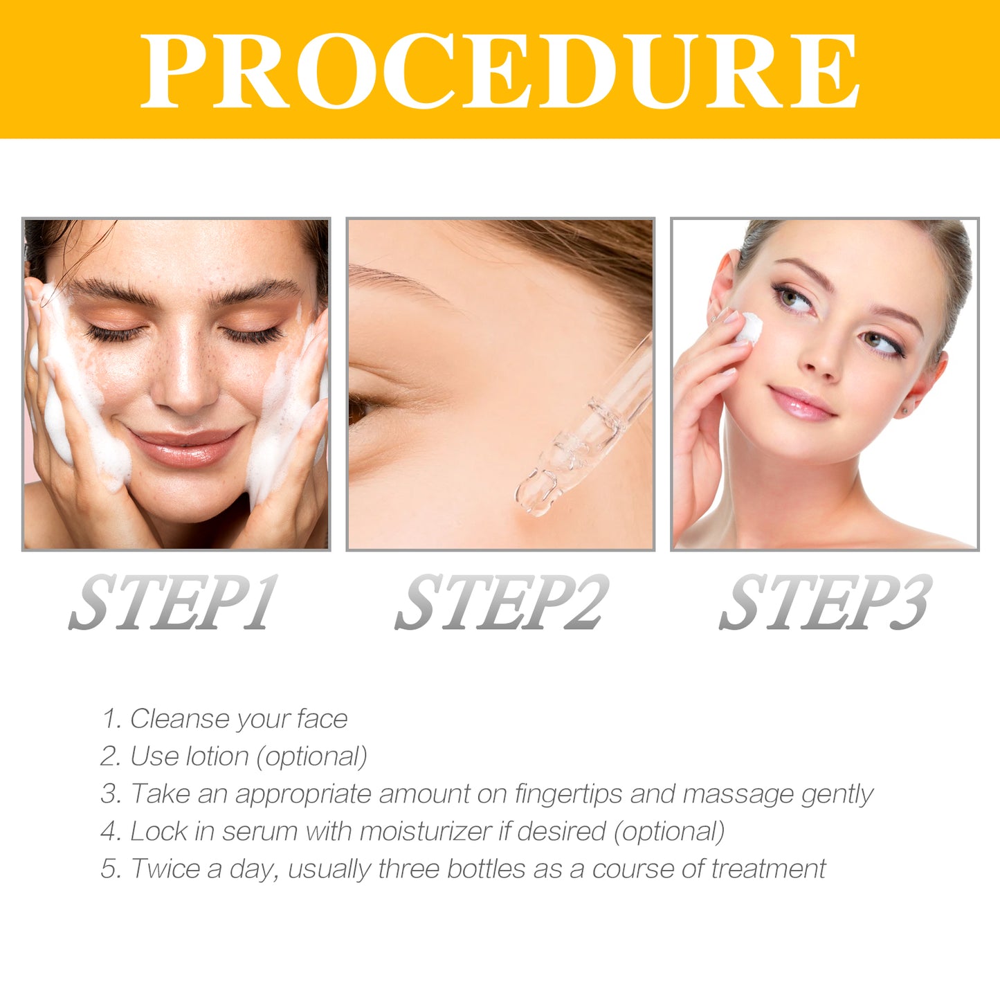 Vitamin C Face Serum, Anti-Aging Fade Facial Spots Wrinkles Brightening Skin