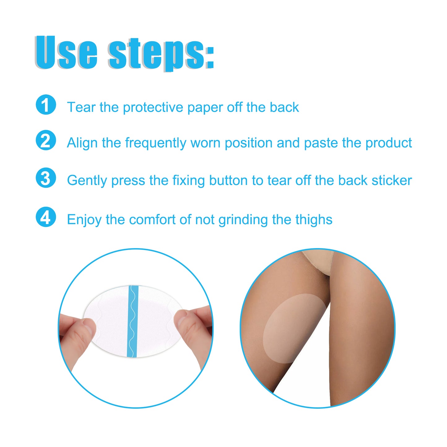 Thigh Anti-Wear Pads, Anti-Friction Invisible Thigh High Elastic Leg Protector Knee Calf Casual Pads