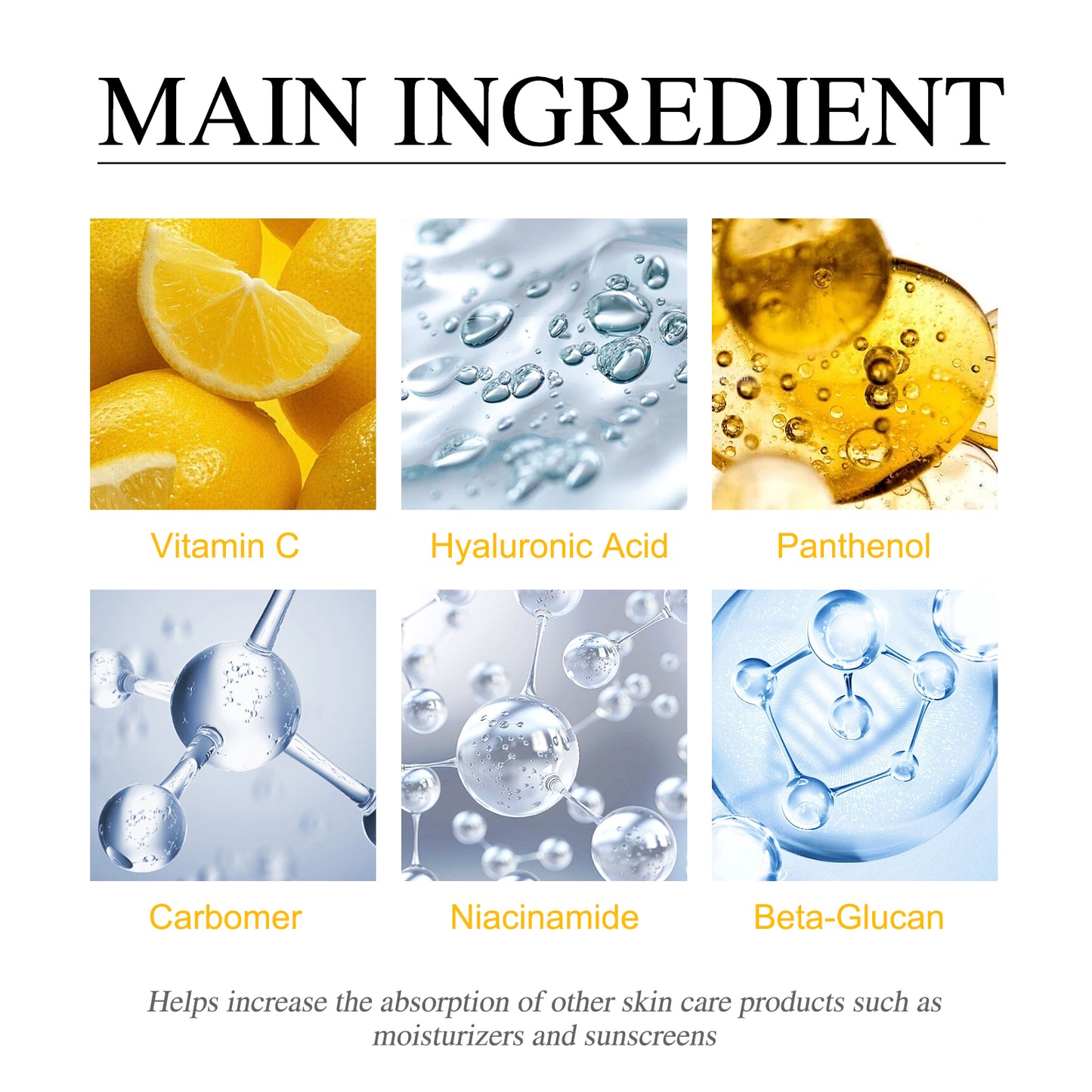 Vitamin C Face Serum, Anti-Aging Fade Facial Spots Wrinkles Brightening Skin