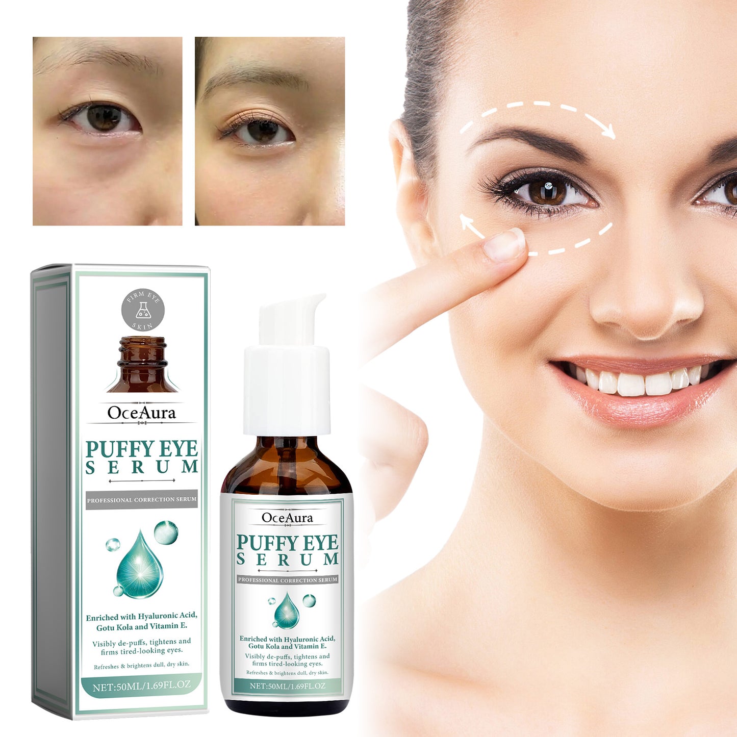 Puffy Eye Serum, Repair Essence Refreshing Hydrating Firming Brightens The Nicotinamide