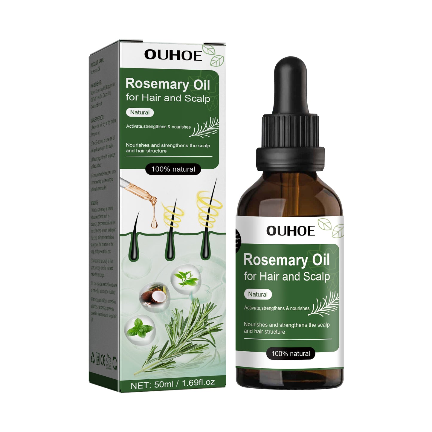 Hair Care Rosemary Oil, Anti-Loss Hair Nourish And Strengthen Hair Care Essential Oil