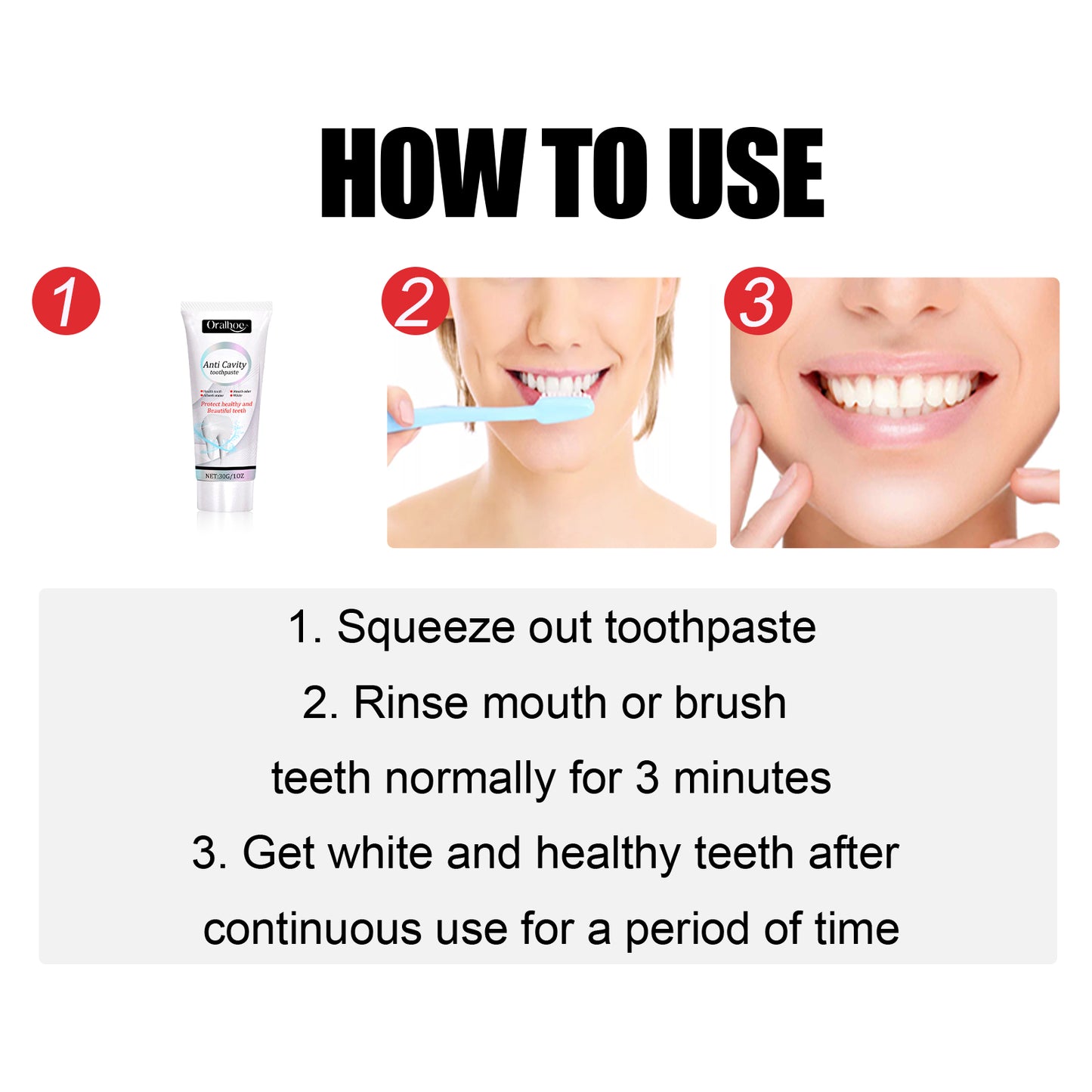 Anti Cavity Toothpaste, Deep Clean Tartar Stain Whitening Mouth Protection Fresh Breath Cleaning Toothpaste