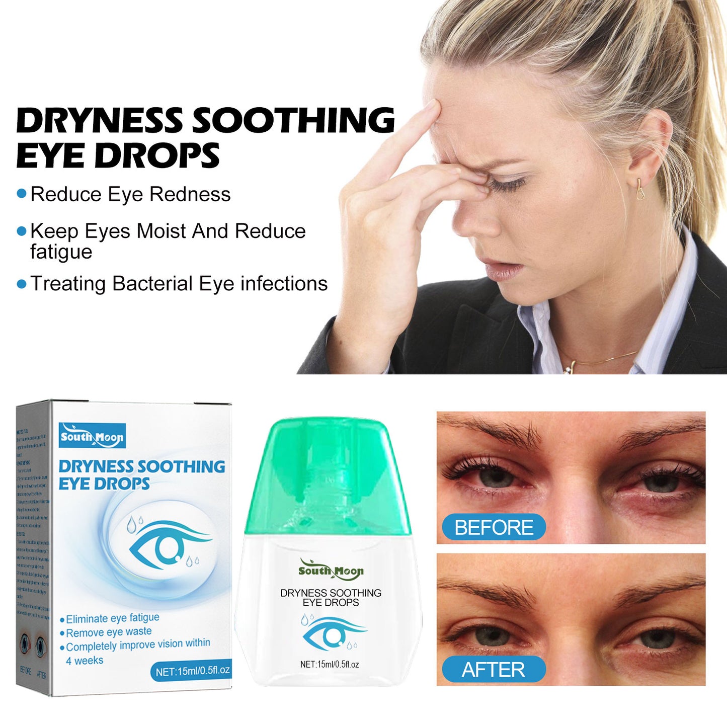 Eye Drops Dryness Soothing, Relieve Eye Fatigue, Dry Eyes, Red Eyes, Blurred Vision Eyes Care Lotion