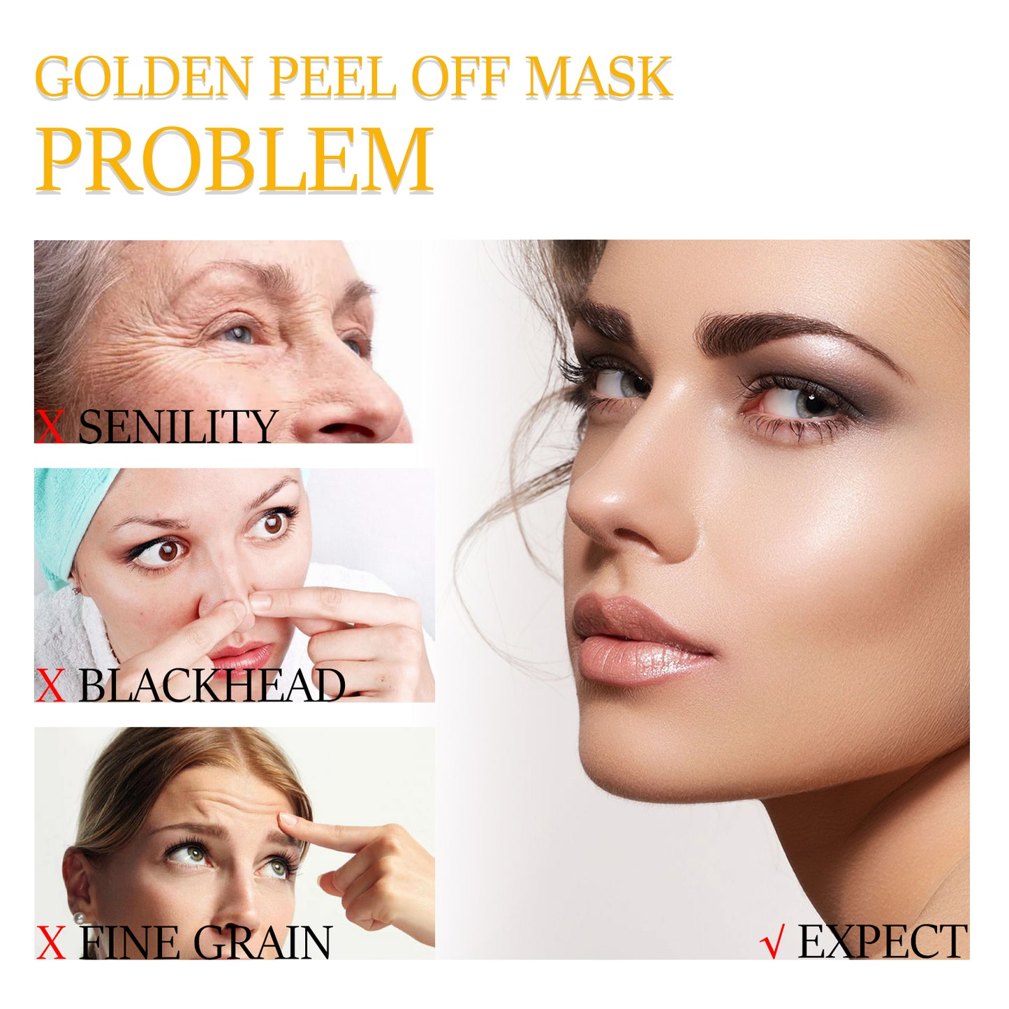 24k Gold Peel Mask Deeply Cleanses The Skin Of Blackheads, Pimples, Delicate Pores And Tighteners Skin Care