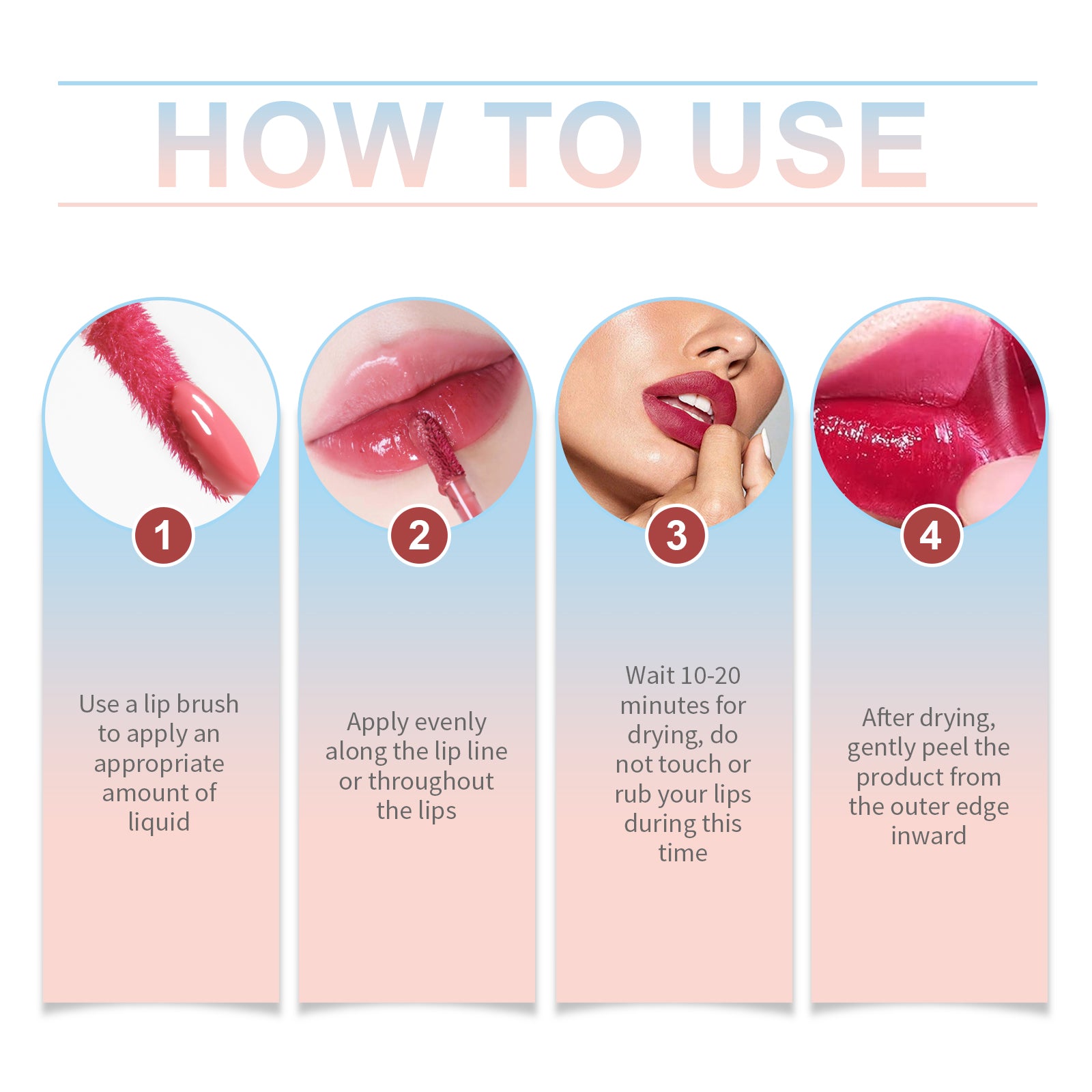 Lip-Line Peeling Liquid Is Waterproof, Sweat-Proof, Lightweight And Long-Lasting