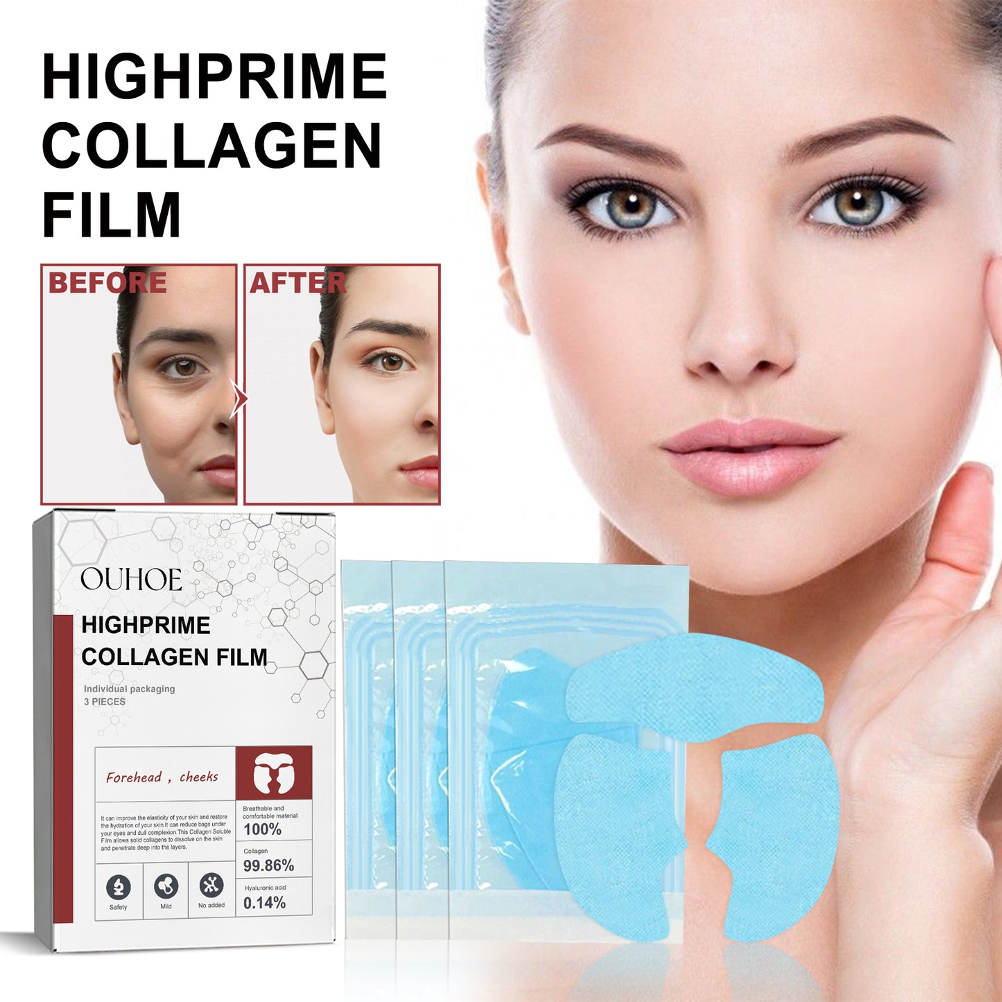 Collagen Membrane, Lighten Wrinkles, Bags, Dark Circles, Firm Skin, Plump And Moisturize Eye Rejuvenation Mask
