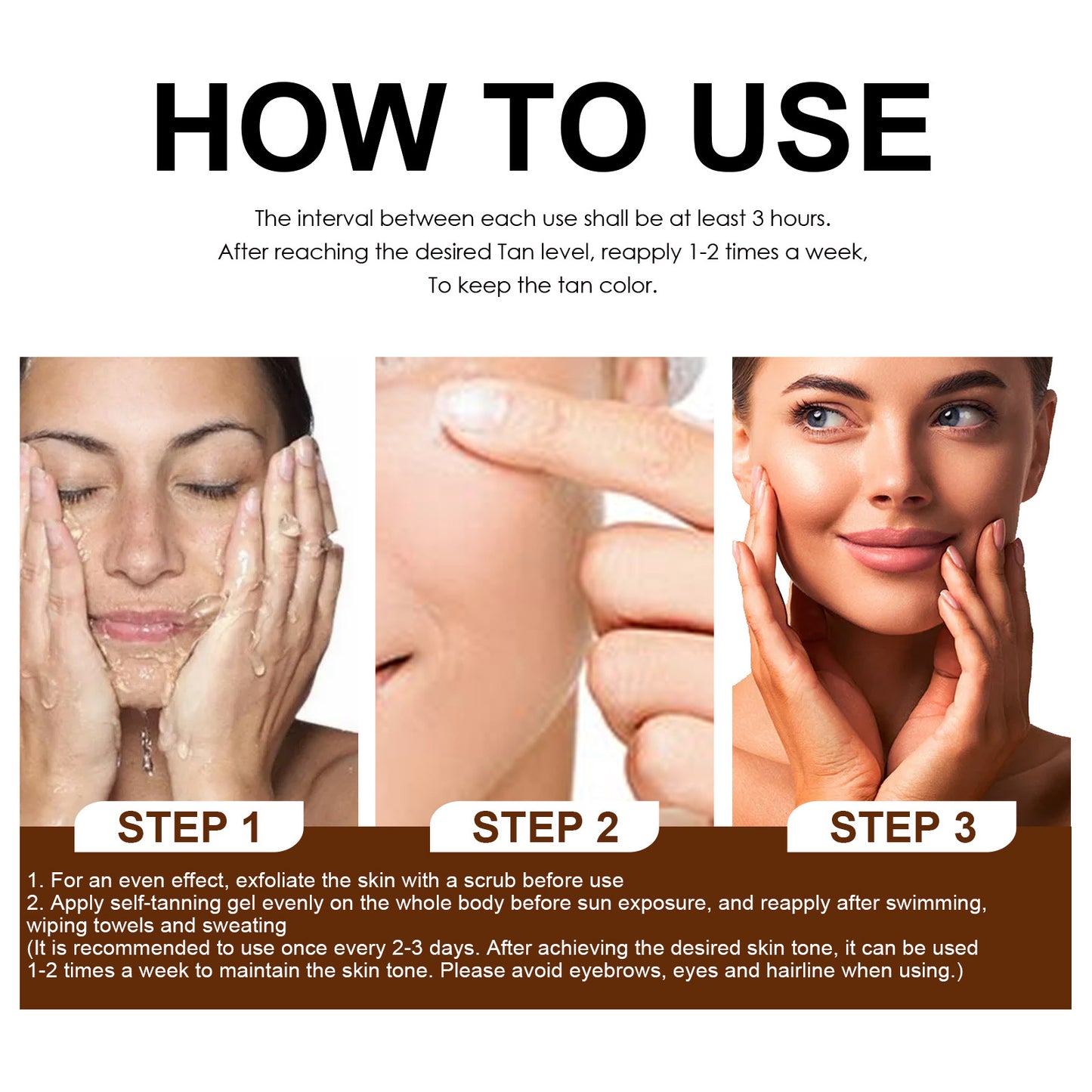 OUHOE Soft Brown, Summer Seaside Tanning Dark Tan Moisturizing Cream for Tanning Skin