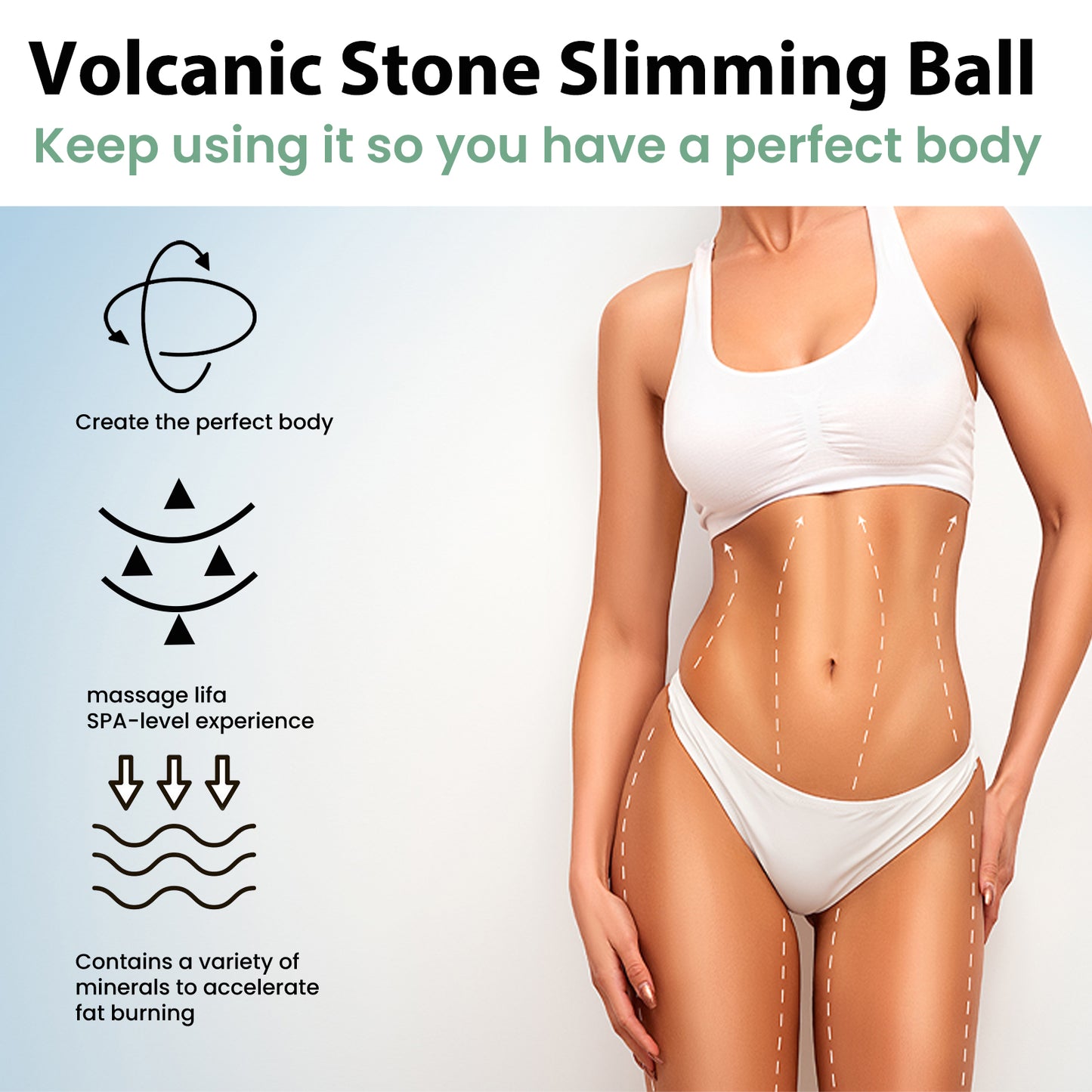EELHOE Volcanic Stone Body Shaping Ball, Massage The Body To Lift The Muscles To Tighten The Belly Beauty Slimming Ball