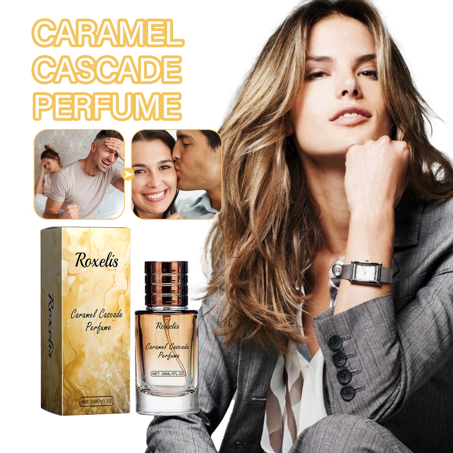 Caramel Cascade Perfume, Fresh Natural Light Fragrance Niche Perfume Exudes Charm Couple Dating Fragrance Perfume