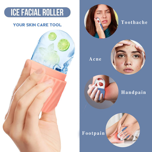 Silicone Ice Grid Scraping Plate Facial Care Tool Set with Storage Bag for Applying Ice Grid to Face