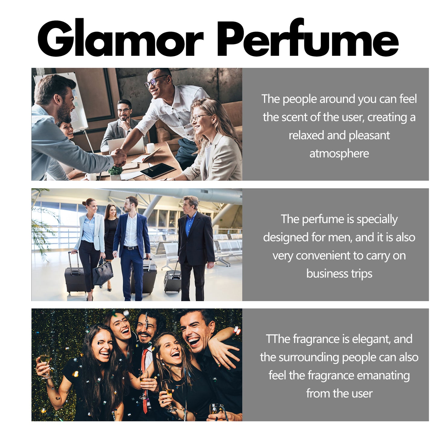 Glamor Perfume, Refreshing Mild Not Pungent Long - Lasting Fragrance Natural Fragrance Dating Niche Perfume