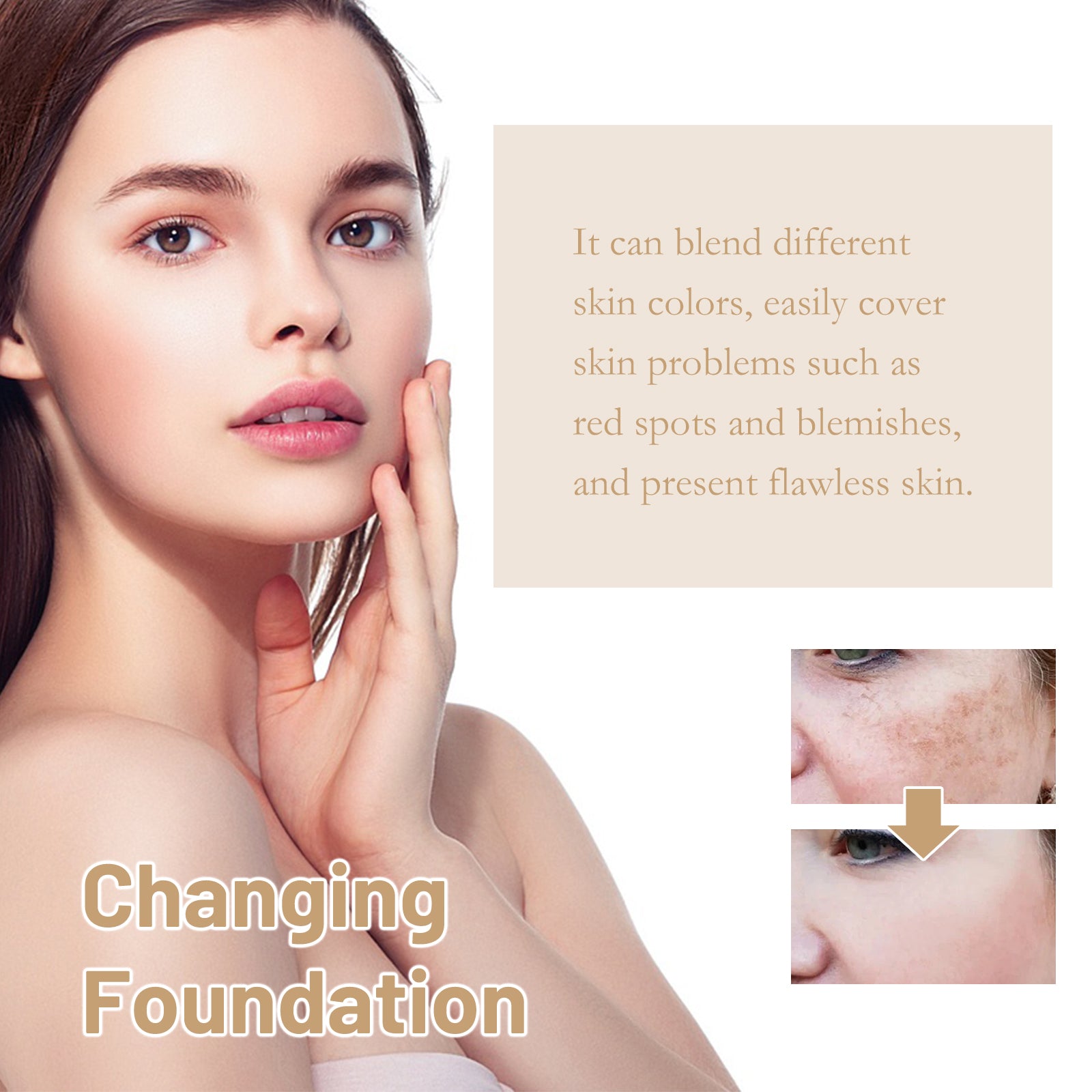 Changing Foundation, Its Moisturizing Carry Bright Color Of Skin Block Defect Containment Exquisite Light Lasting Foundation