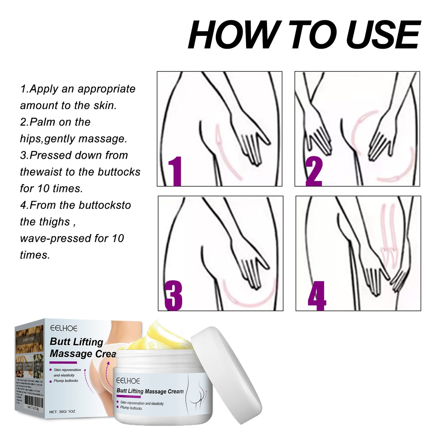 Butt Massage Cream Firming Body Skin And Enhancing Buttock Elasticity Moisturizing Massage Treatment Cream