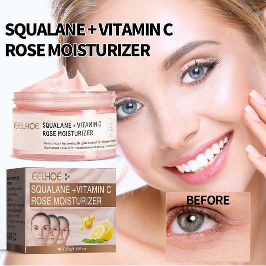 Squalane Vc Rose Moisturizing Cream, Anti Dull Moisturizing Firming Brightening Face Cream