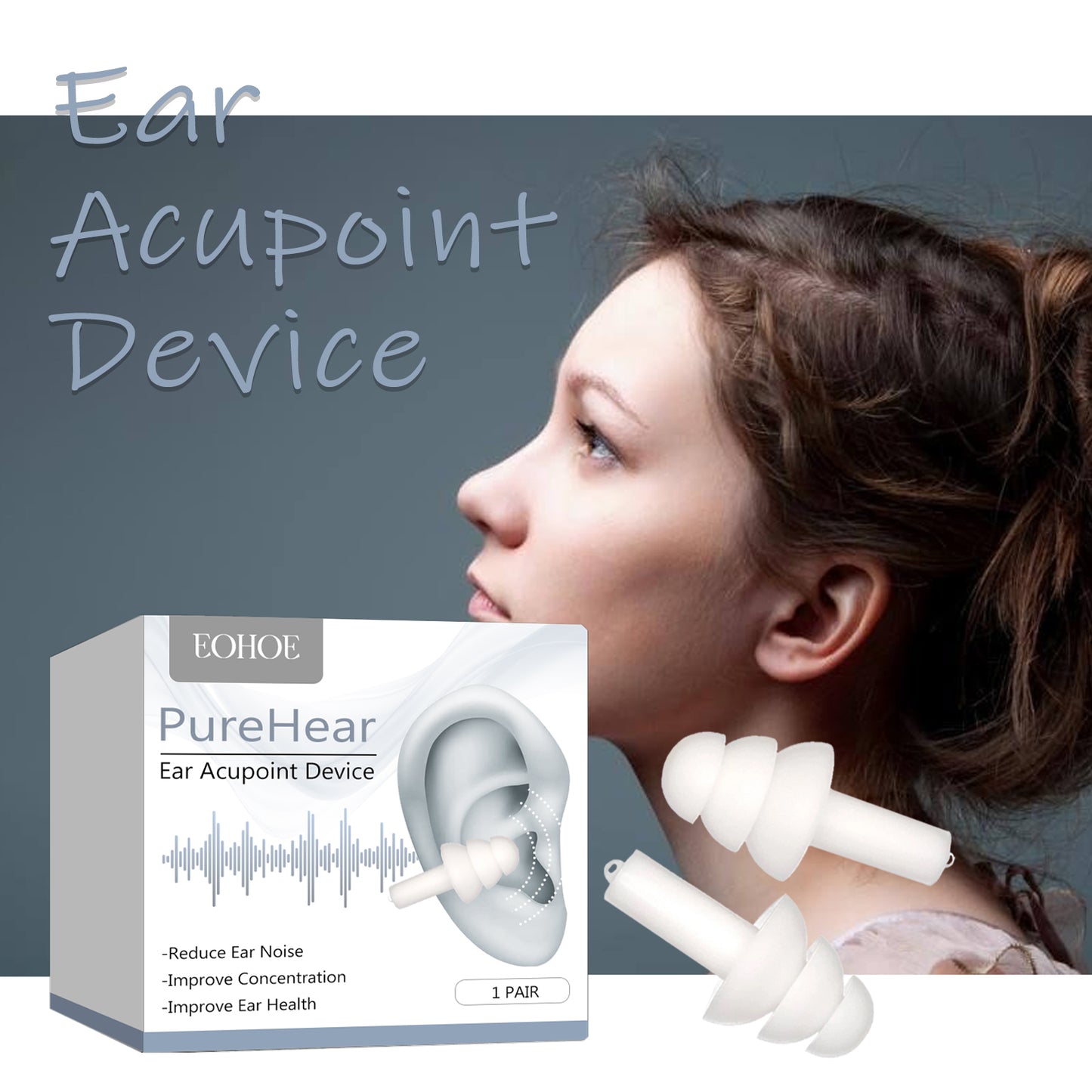 PureHear Ear Acupoint Device, Relieve Ear Discomfort Ear Ringing Ear Back Ear Kang Ear Acupoint Care Massage Plug