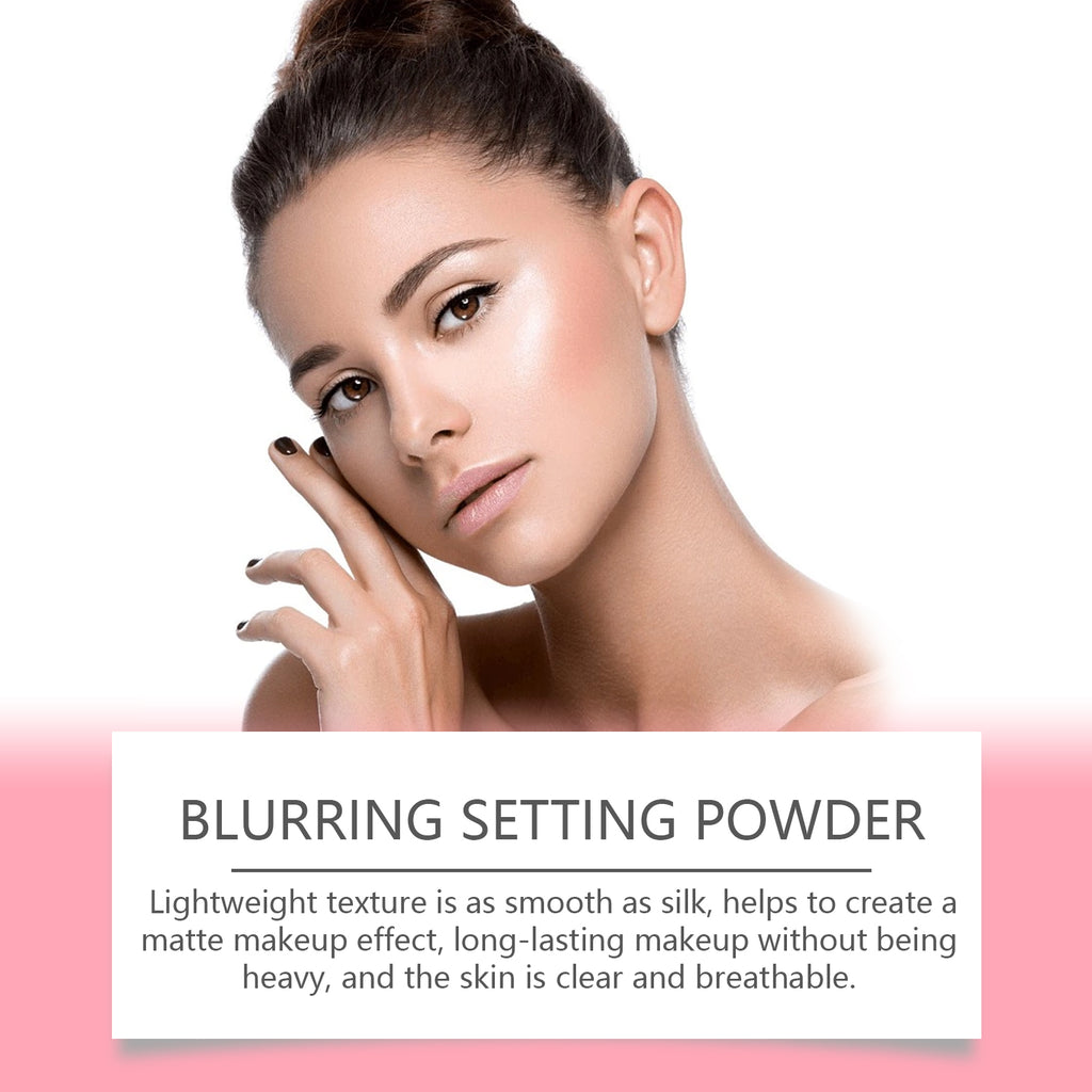 Setting powder with brush， Natural Makeup Light, Delicate Breathable Fit Dry And Wet Dual Use Powder Lasting Makeup