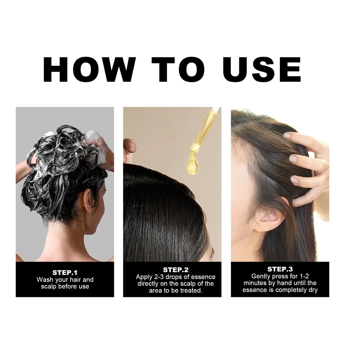 HOEGOA Hair Growth Serum, Dense Hair Repair Dry And Irritated Hair Moisturizing Hair Dense Hair Care Essential Oil