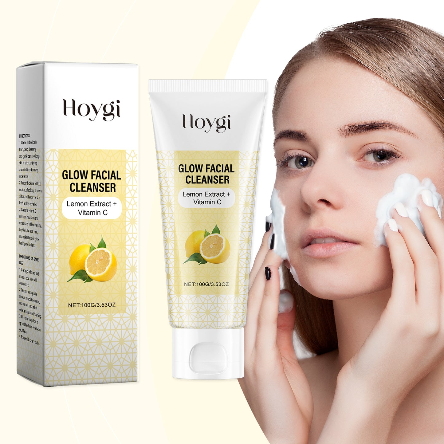 Hoygi Vitamin C Brightening Cleanser, Moisturizes And Soothes Facial Skin With A Clean, Hydrating, Non-Tightening Cleanser