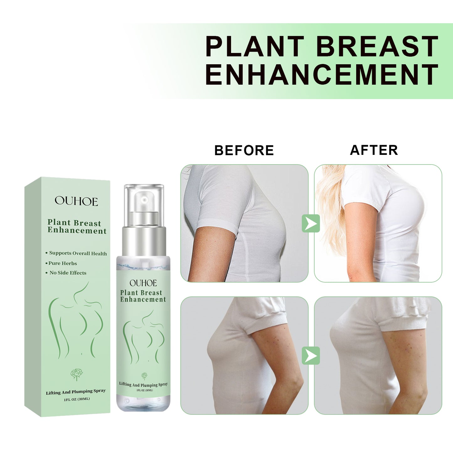 Natural Herbal Breast Spray Moisturizes Plump, Firming And Firming Breasts Massage Treatment