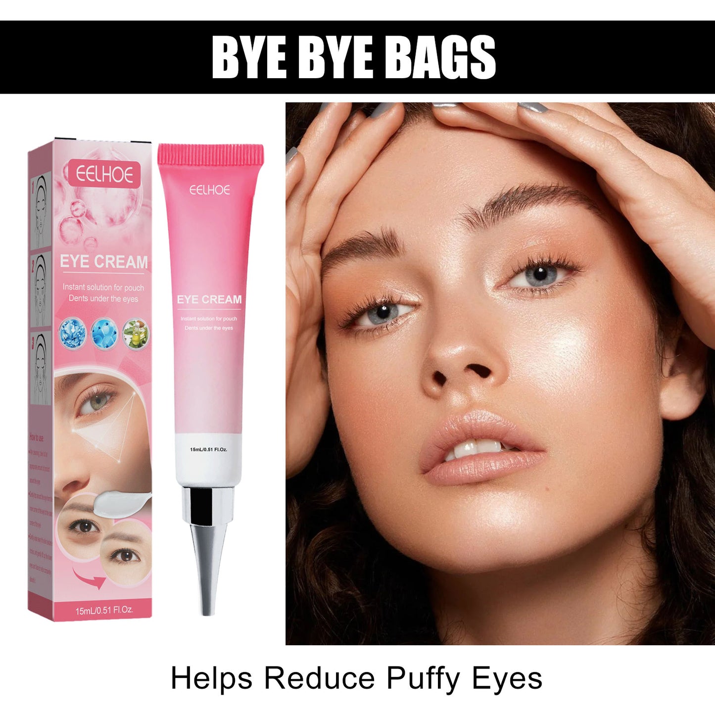 EELHOE Instant Eye Cream, Soft Elastic Eye Care For Wrinkles Eye Cream Refreshing, Hydrating And Brightening Eye Care