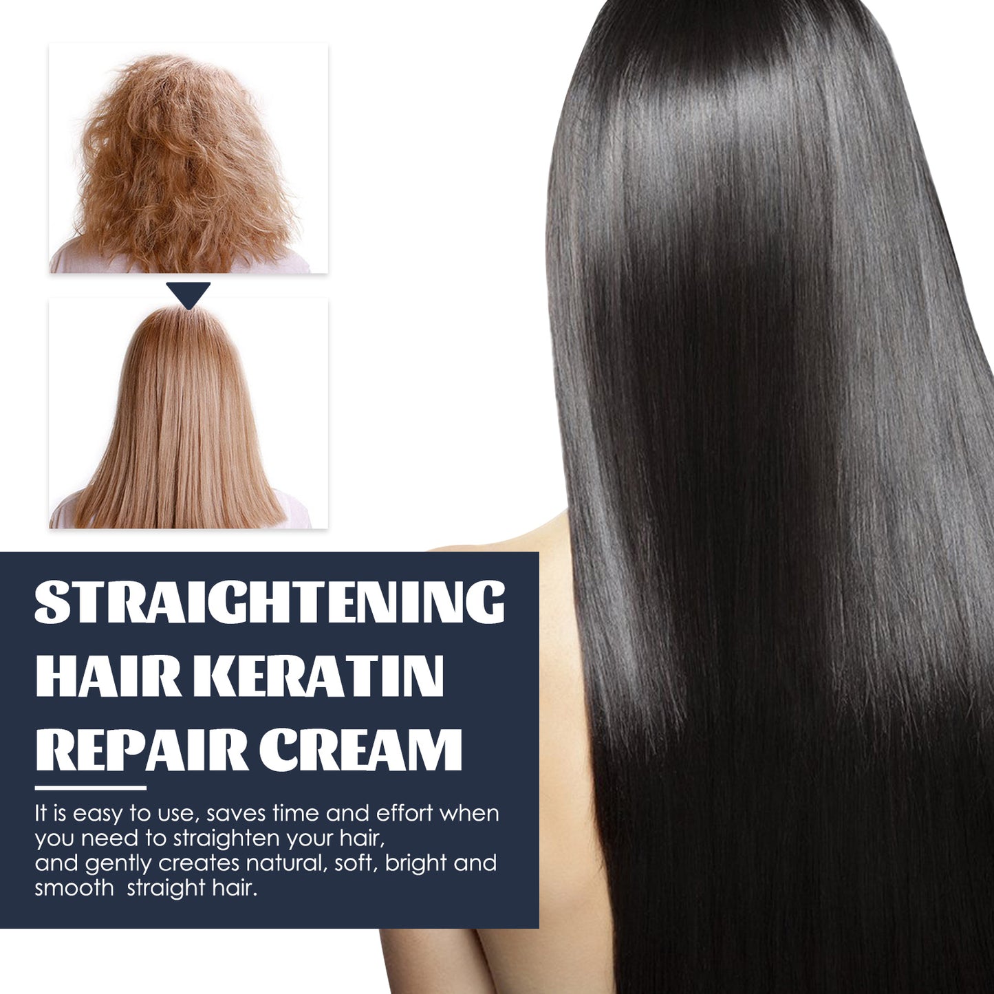 Straightening Hair Keratin Ratin Repair Cream, Repair Silky Hair Care Moisturizing Hair Mask Treatment Cream