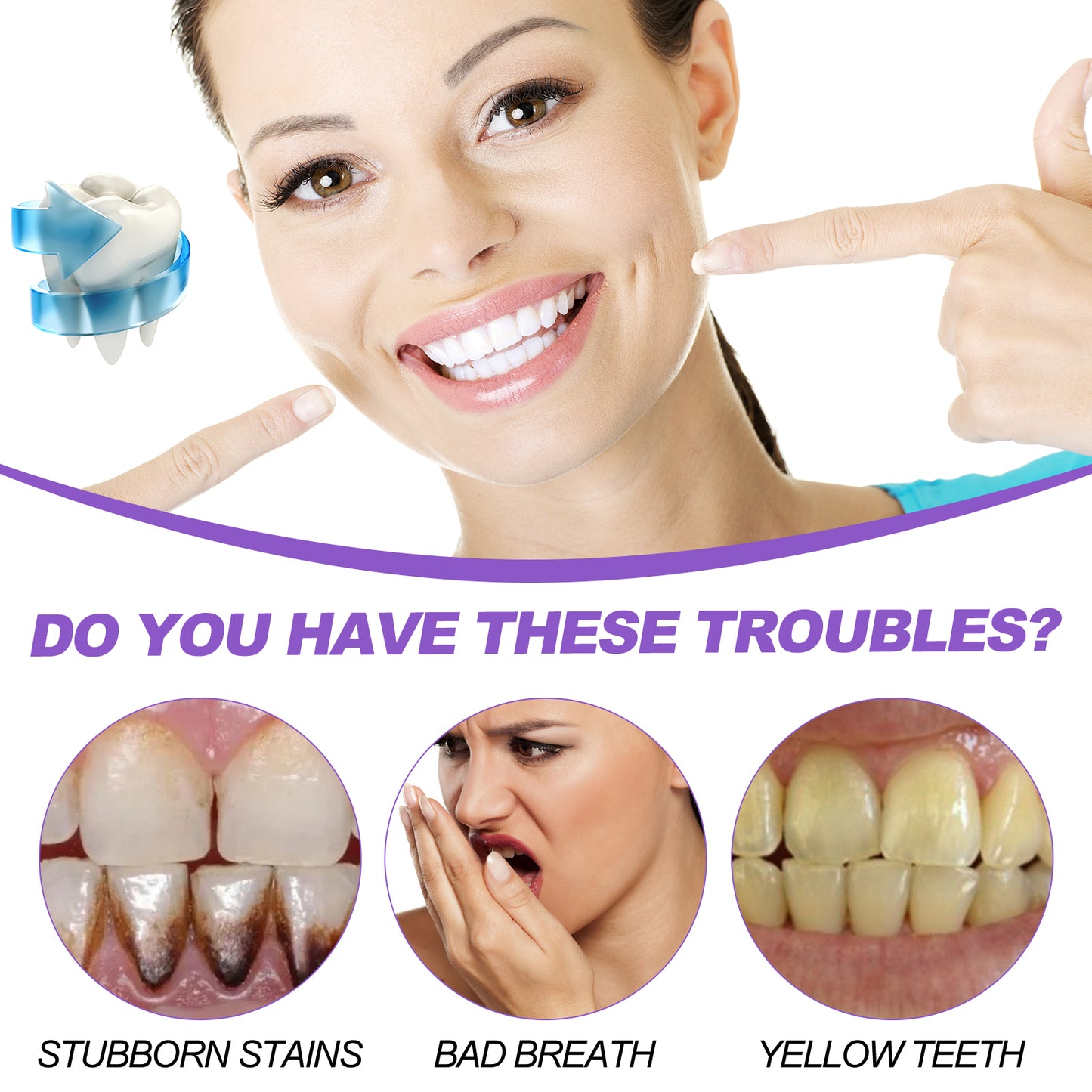 V34 Purple Toothpaste, Repair Teeth Mouth Clean Breath Fresh White Toothpaste