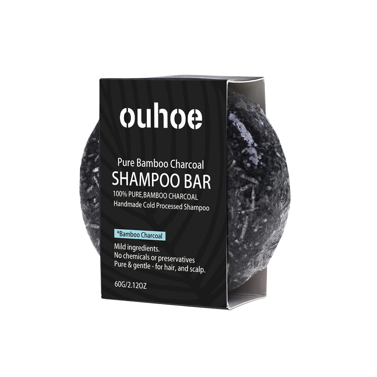 Organic Bamboo Charcoal Shampoo Bar, Deep Cleansing Scalp Strong And Strong Hair Nourishing Repair Improve Dry Shampoo Soap