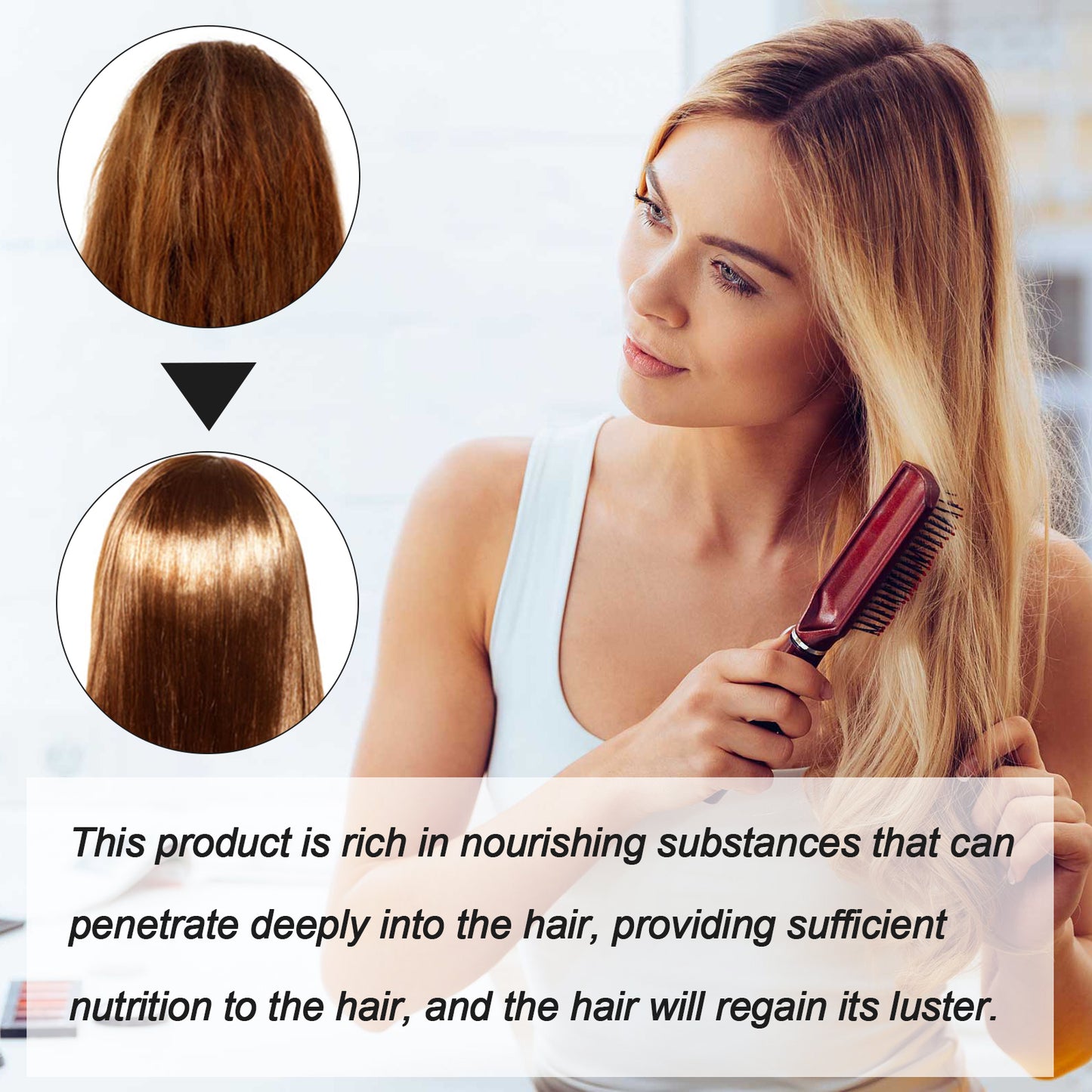 Protein Correction Hair Straightening Cream, Smoothing Frizz Repair Split Damaged Hair Straightening Treatment Cream