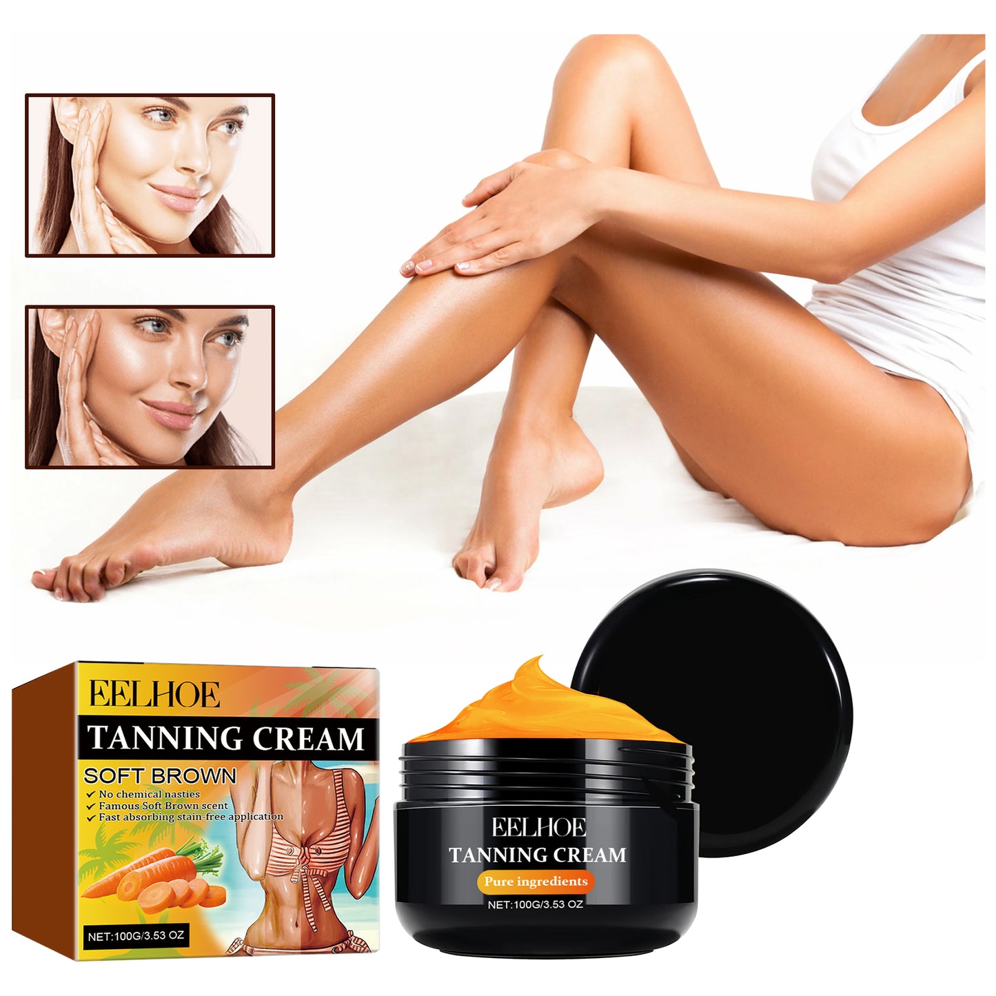 Tanning Cream, Outdoor Beach Tanning Helps Tan Wheat Tan Moisturizes Skin And Helps Tan Skin