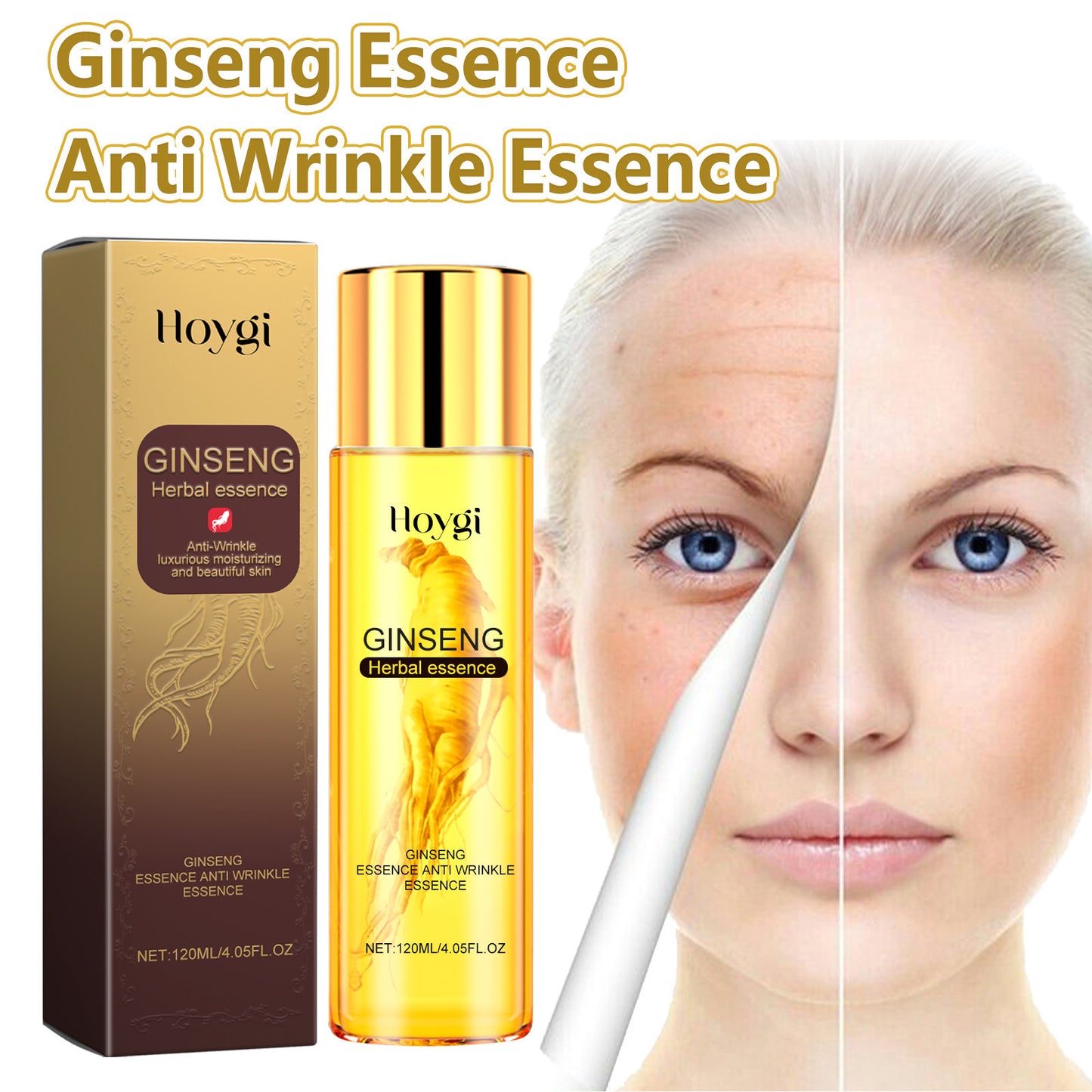 Ginseng Essence Anti Wrinkle Essence, Repairing Facial Fine Lines Improve Dark Heavy Moist Tight Anti-Wrinkle Cream