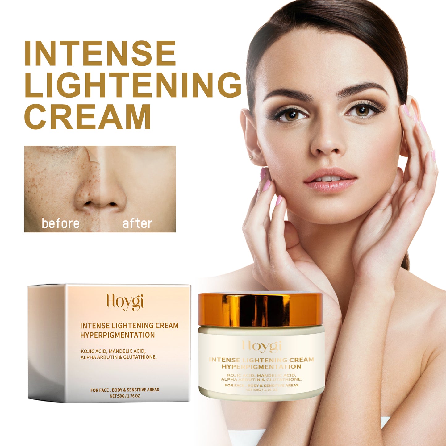 Intense Lightening Cream, Ultra Hydrating Firming Radiance Skin Moisturizing Cream