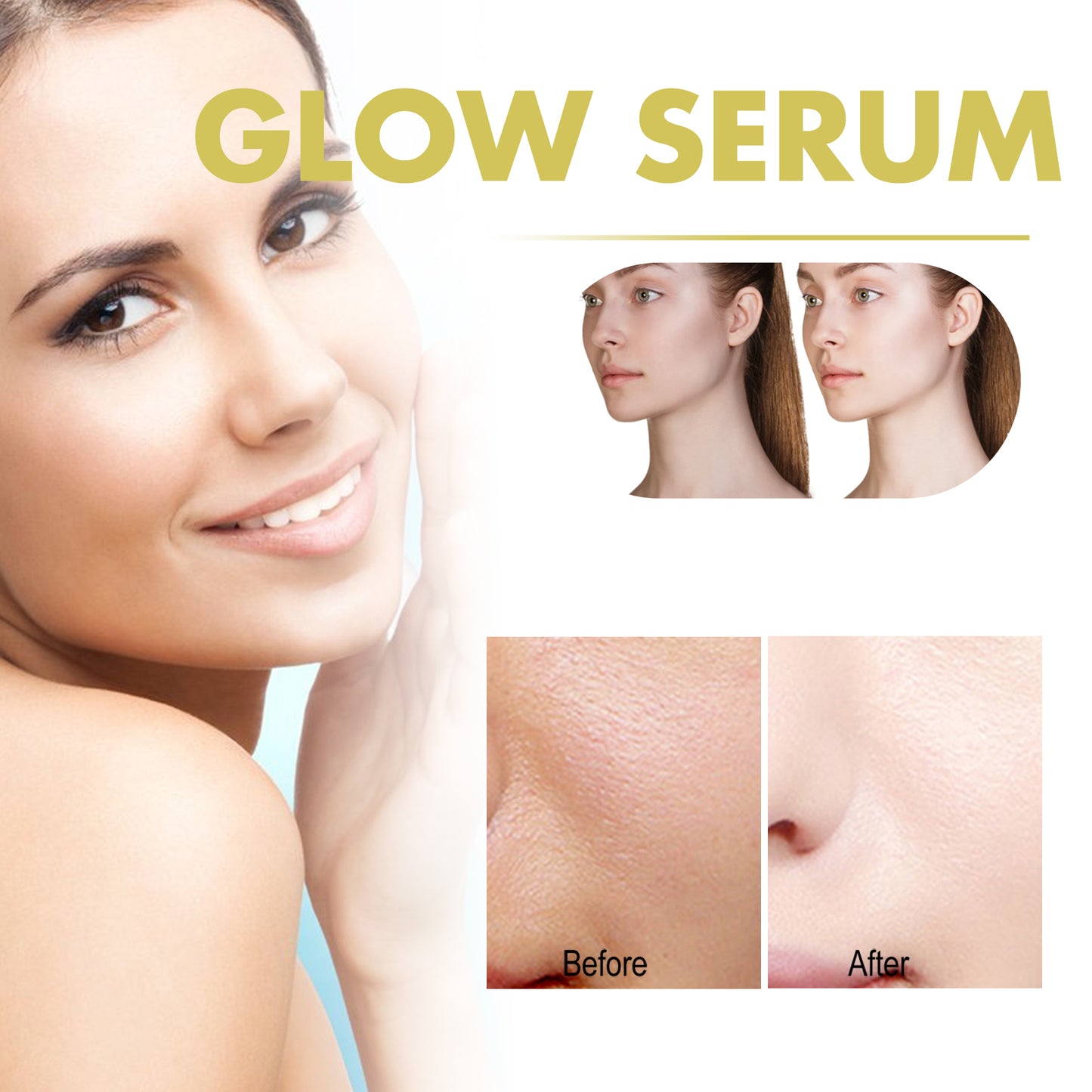 Glow Serum, Moisturizing And Whitening Skin To Reduce Facial Spots And Fine Lines