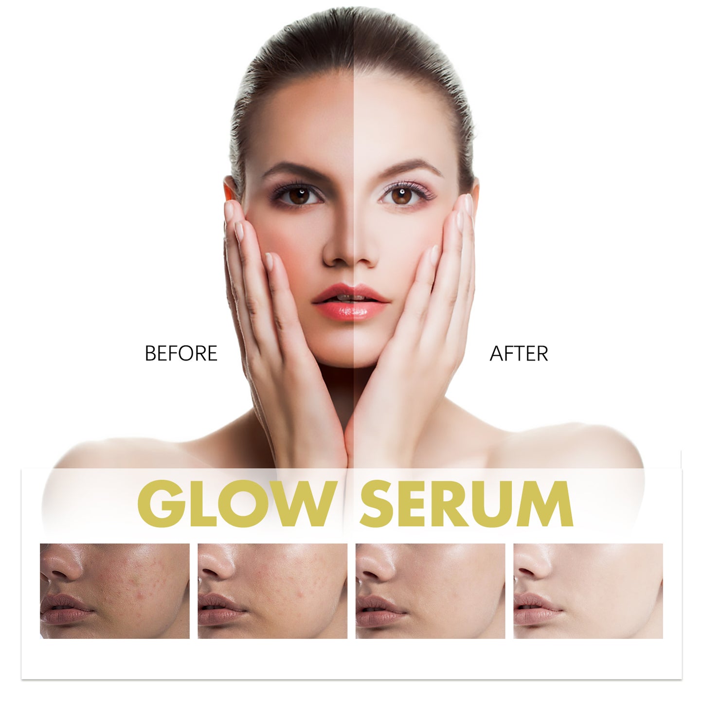 Glow Serum, Moisturizing And Whitening Skin To Reduce Facial Spots And Fine Lines