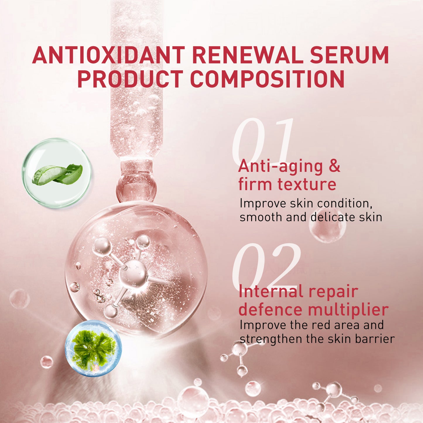 Antioxidant Renewal Serum, Tighten Facial Skin, Lighten Lines, Moisturize And Prevent Aging Serum