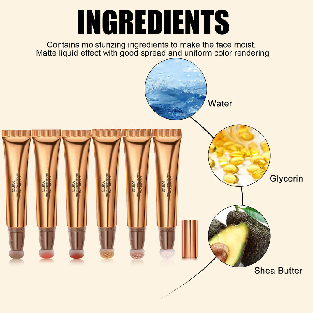 EELHOE Multifunctional Makeup Pen, Face Light Highlight Natural Three-Dimensional Liquid Contour Beauty Stick