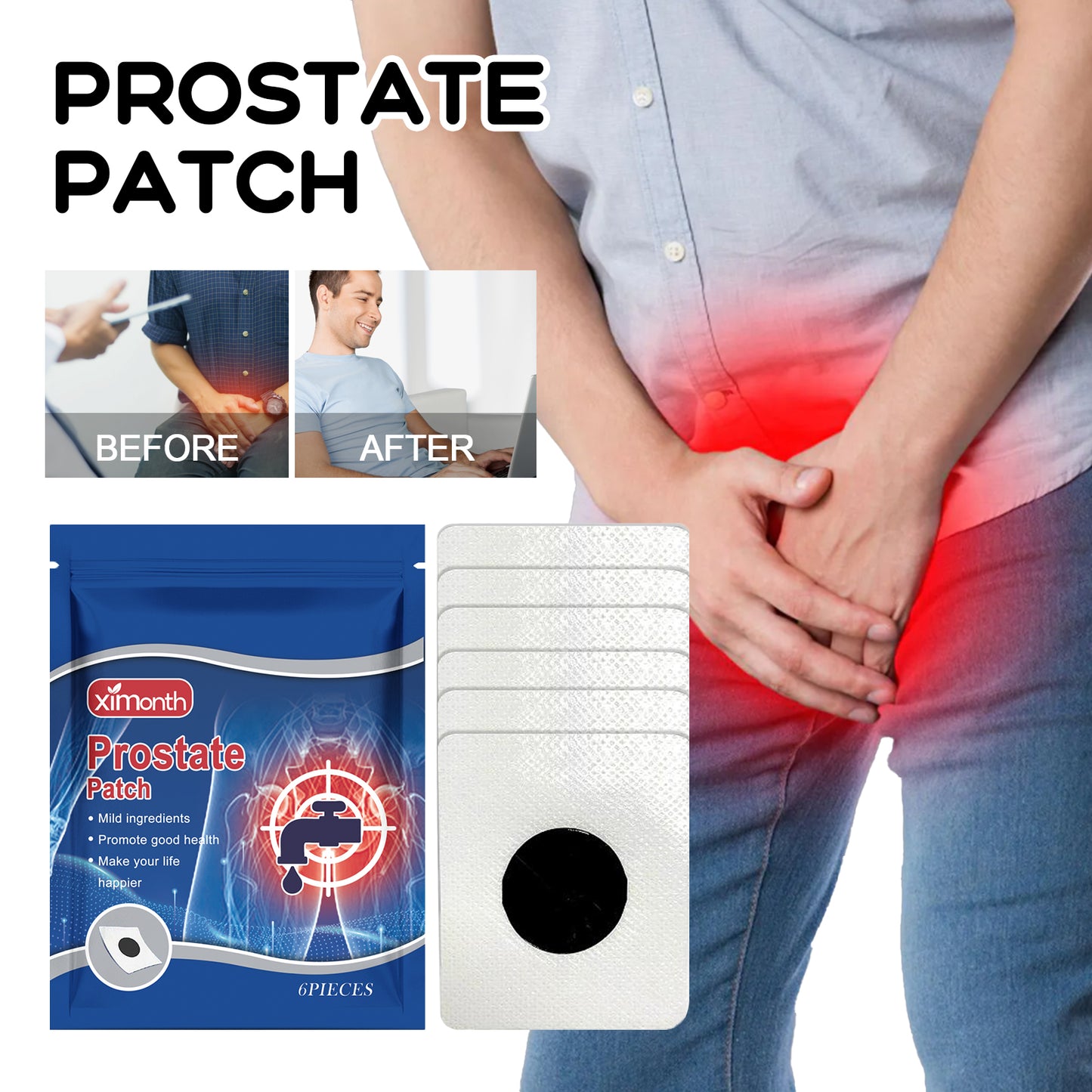 Profront Health Patch For Men Body Gentle Relief Discomfort Daily Exercise Body Vitality Care