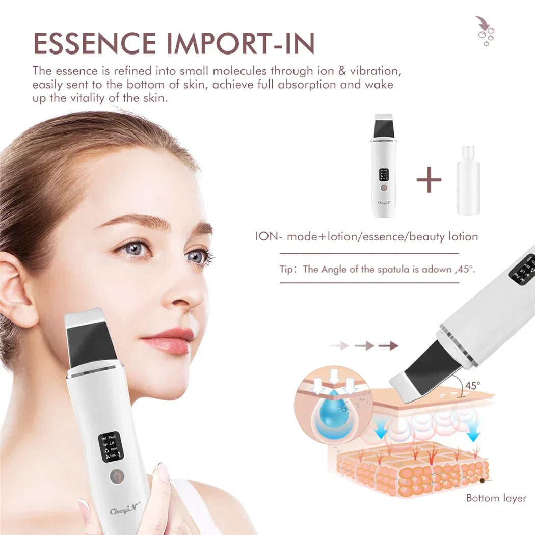 NNEOBA Ultrasonic Skin Scrubber, EMS Massager, LED Light Therapy Beauty - Illuminate, Lift, and Rejuvenate Your Skin