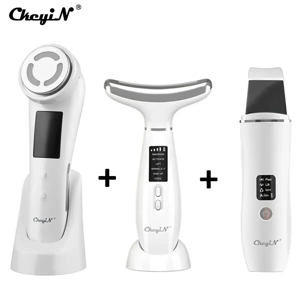 NNEOBA Ultrasonic Skin Scrubber, EMS Massager, LED Light Therapy Beauty - Illuminate, Lift, and Rejuvenate Your Skin