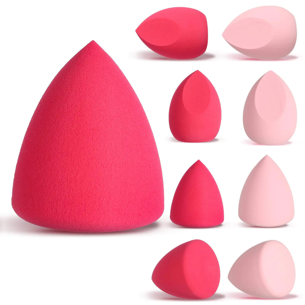 8pcs Makeup Sponge Set Professional Blender Sponge Soft Concealer Sponge Facial Makeup Tools for Foundation Liquid Powder for Birthday Party Valentines Day(Pink&Rose Red)